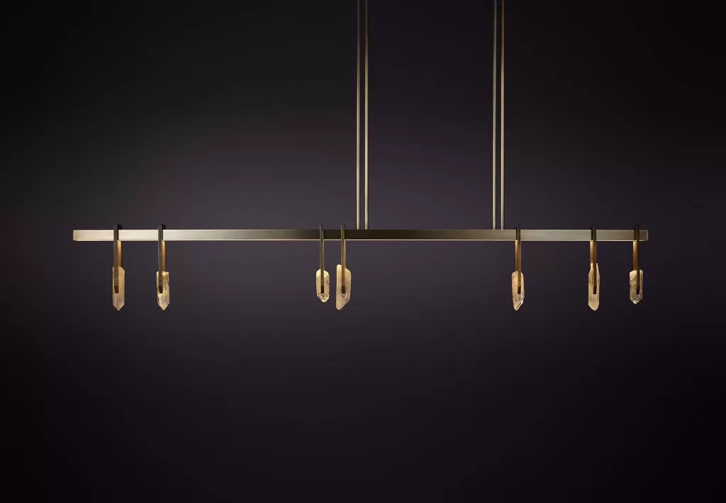 Christopher Boots ABACUS quartz and brass pendant