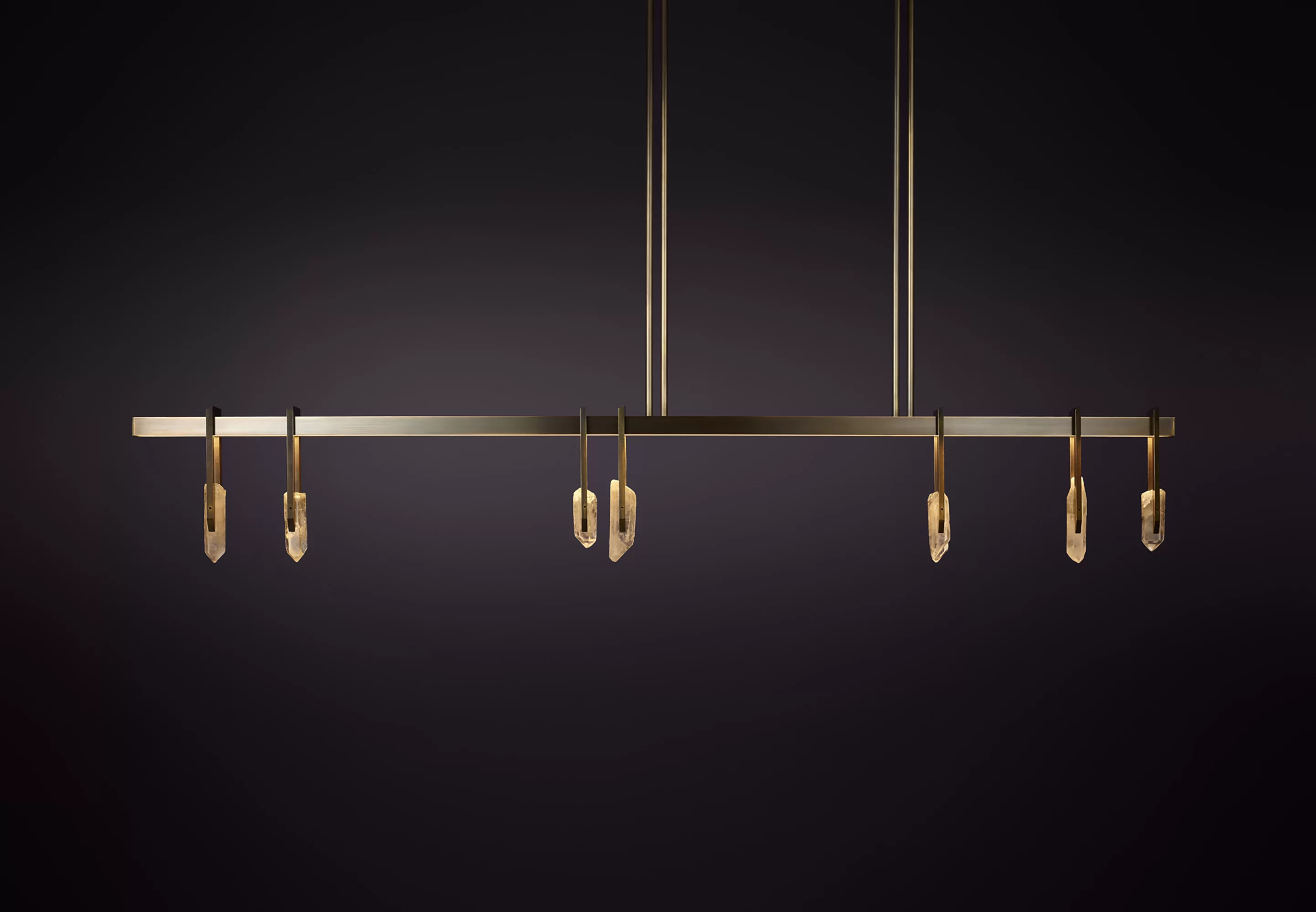Christopher Boots ABACUS quartz and brass pendant